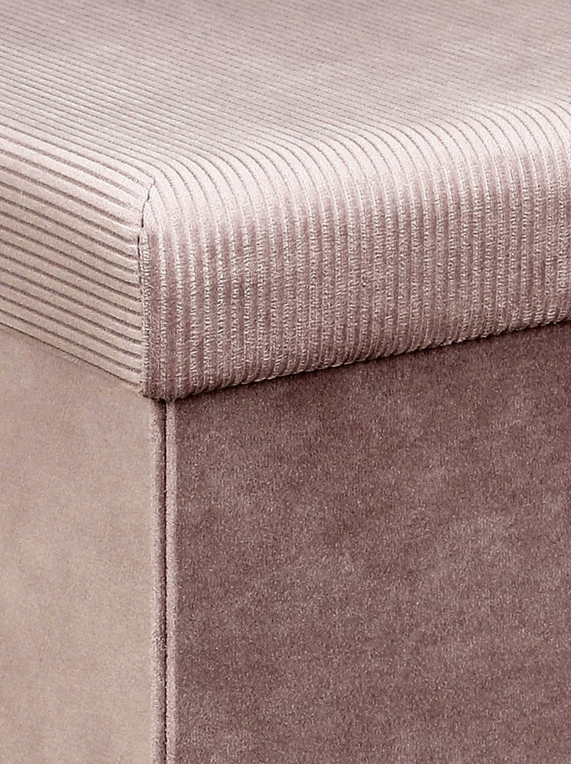 Pouf côtelé et velours collection DIANE Rose - Kiabi