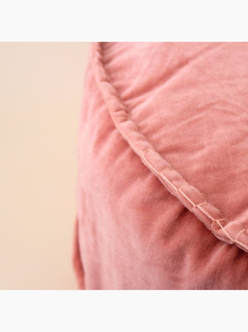 Pouf coussin en velours XL 65x25cm Rose - Kiabi