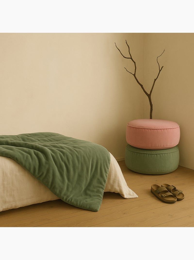 Pouf coussin en velours XL 65x25cm Rose - Kiabi