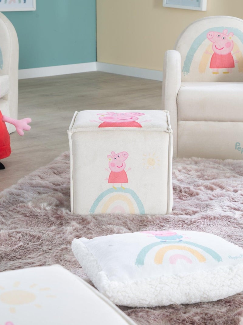 Pouf cube en velours doux pour enfant 'Roba Peppa Pig' Beige - Kiabi
