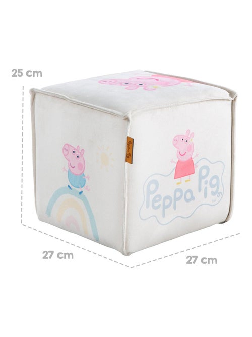 Pouf cube en velours doux pour enfant 'Roba Peppa Pig' - Kiabi