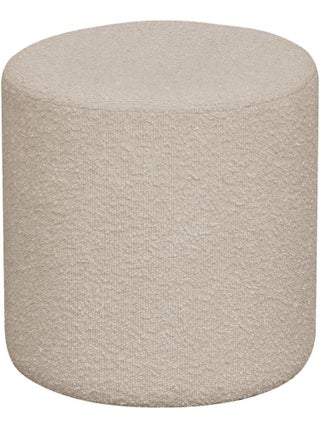 Pouf cylindrique en bouclette beige Ø 34 x 36 cm - House Nordic