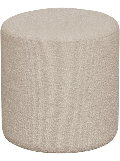 Pouf cylindrique en bouclette beige Ø 34 x 36 cm - House Nordic - Kiabi