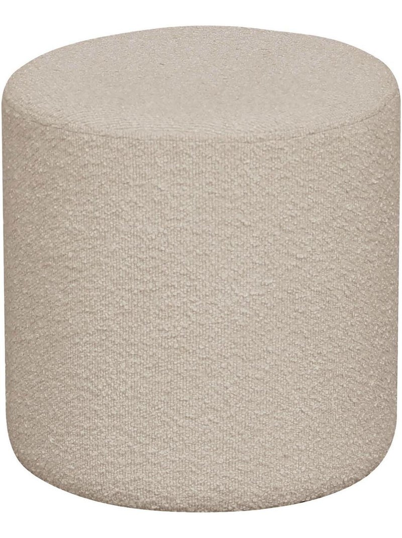 Pouf cylindrique en bouclette beige Ø 34 x 36 cm - House Nordic Beige - Kiabi