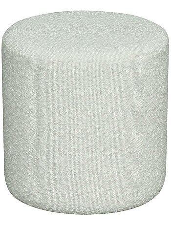 Pouf cylindrique en bouclette blanc Ø 34 x 36 cm - House Nordic