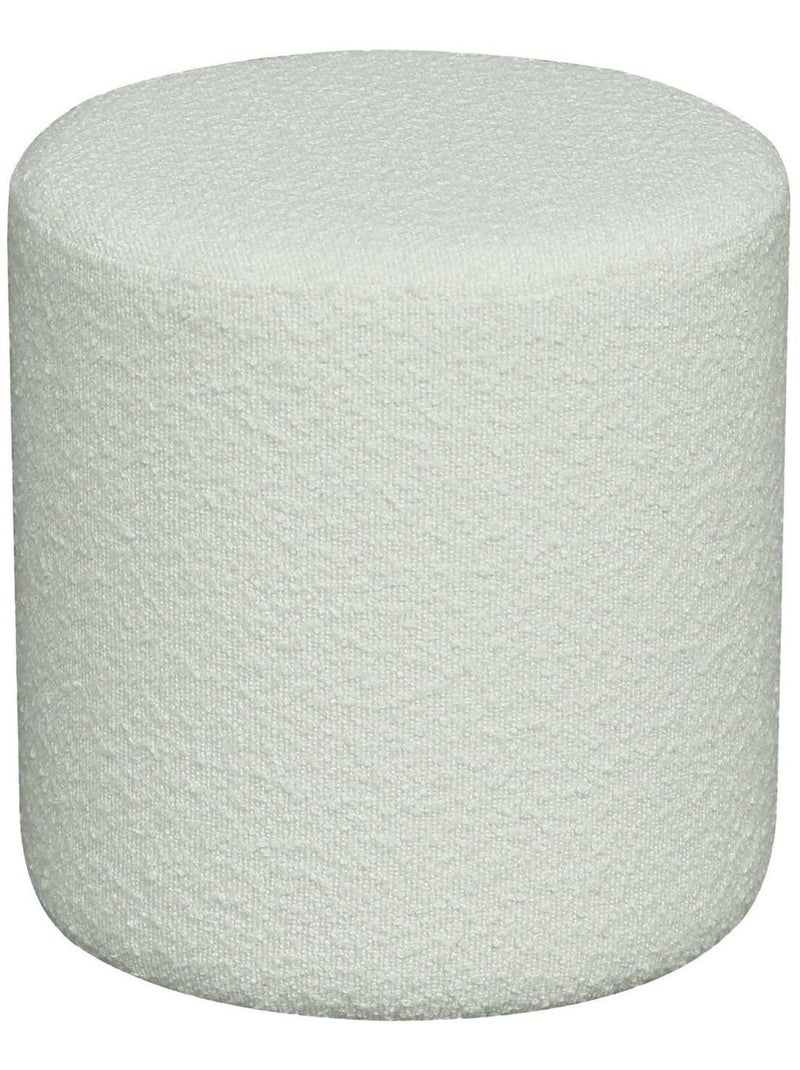 Pouf cylindrique en bouclette blanc Ø 34 x 36 cm - House Nordic Blanc - Kiabi