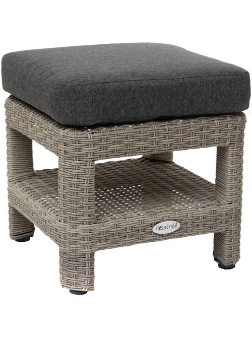 Pouf de jardin carré en résine tressée avec rangement POLYNÉSIA - Kiabi
