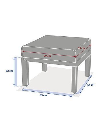 Pouf de jardin en aluminium EVASION