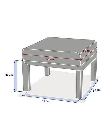 Pouf de jardin en aluminium EVASION
