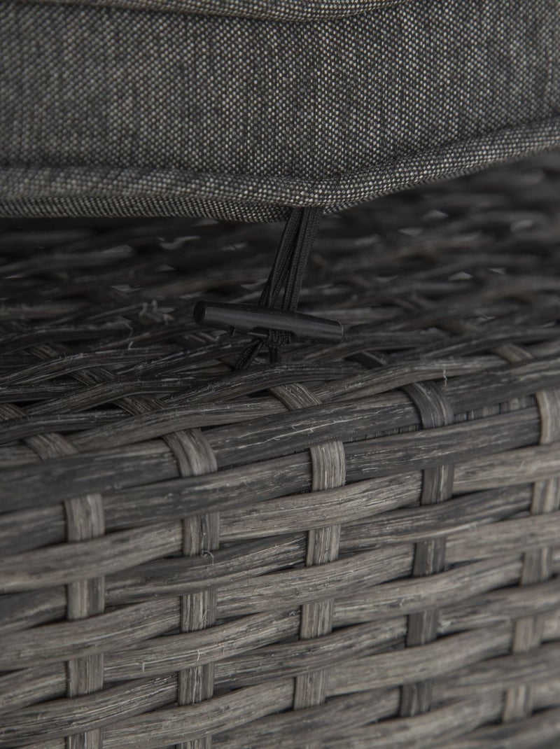 Pouf de jardin en résine tressée Mayari Gris foncé - Kiabi