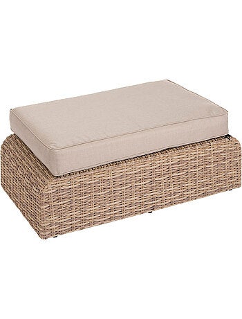Pouf de jardin rectangulaire en résine tressée MOORÉA