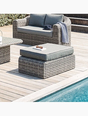 Pouf de jardin rectangulaire en résine tressée MOORÉA