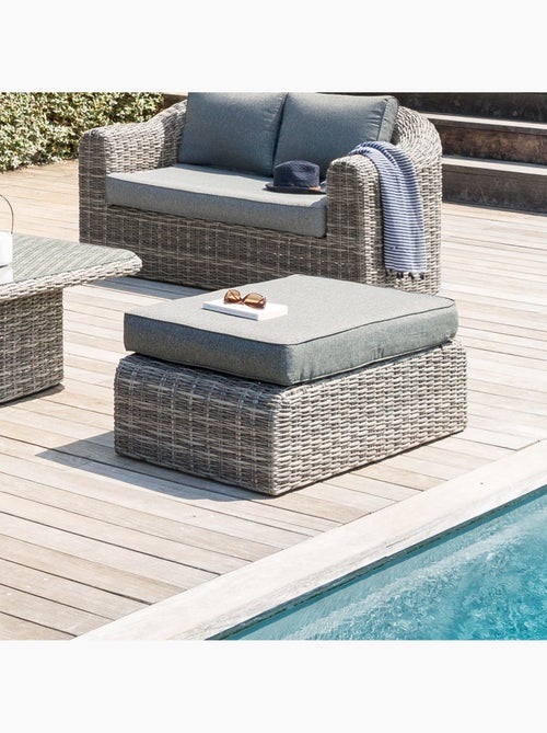 Pouf de jardin rectangulaire en résine tressée MOORÉA - Kiabi