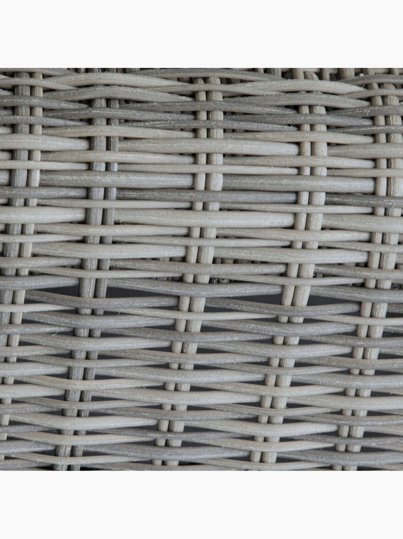 Pouf de jardin rectangulaire en résine tressée MOORÉA Gris - Kiabi