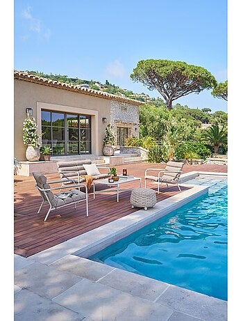 Pouf de jardin tressé rond OBBAE