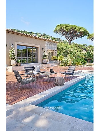 Pouf de jardin tressé rond OBBAE