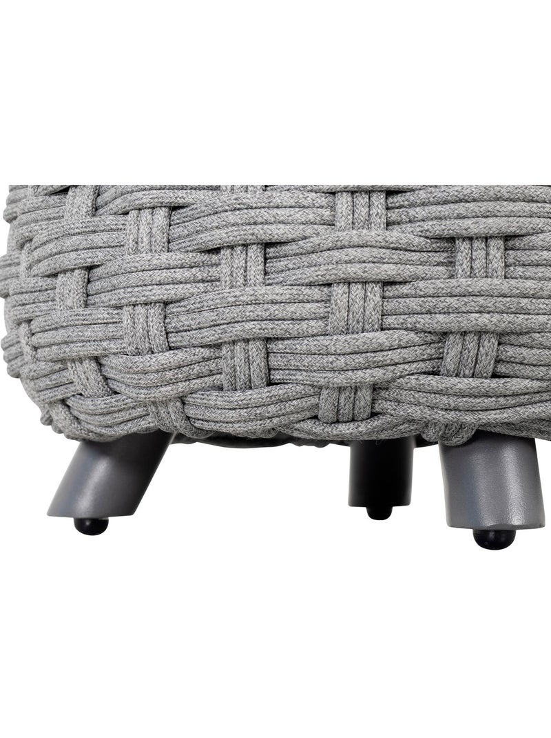 Pouf de jardin tressé rond OBBAE Gris - Kiabi