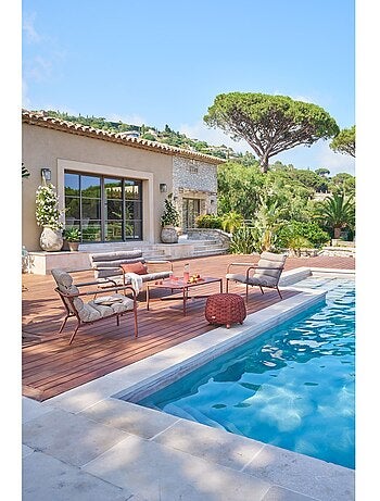 Pouf de jardin tressé rond OBBAE