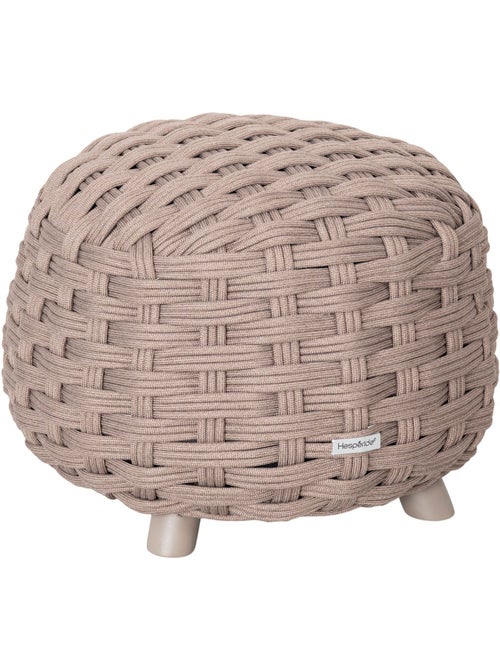Pouf de jardin tressé rond OBBAE - Kiabi