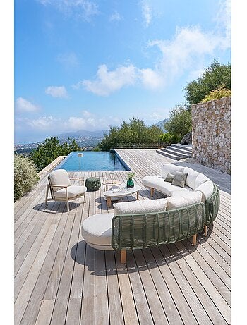 Pouf de jardin tressé rond OBBAE