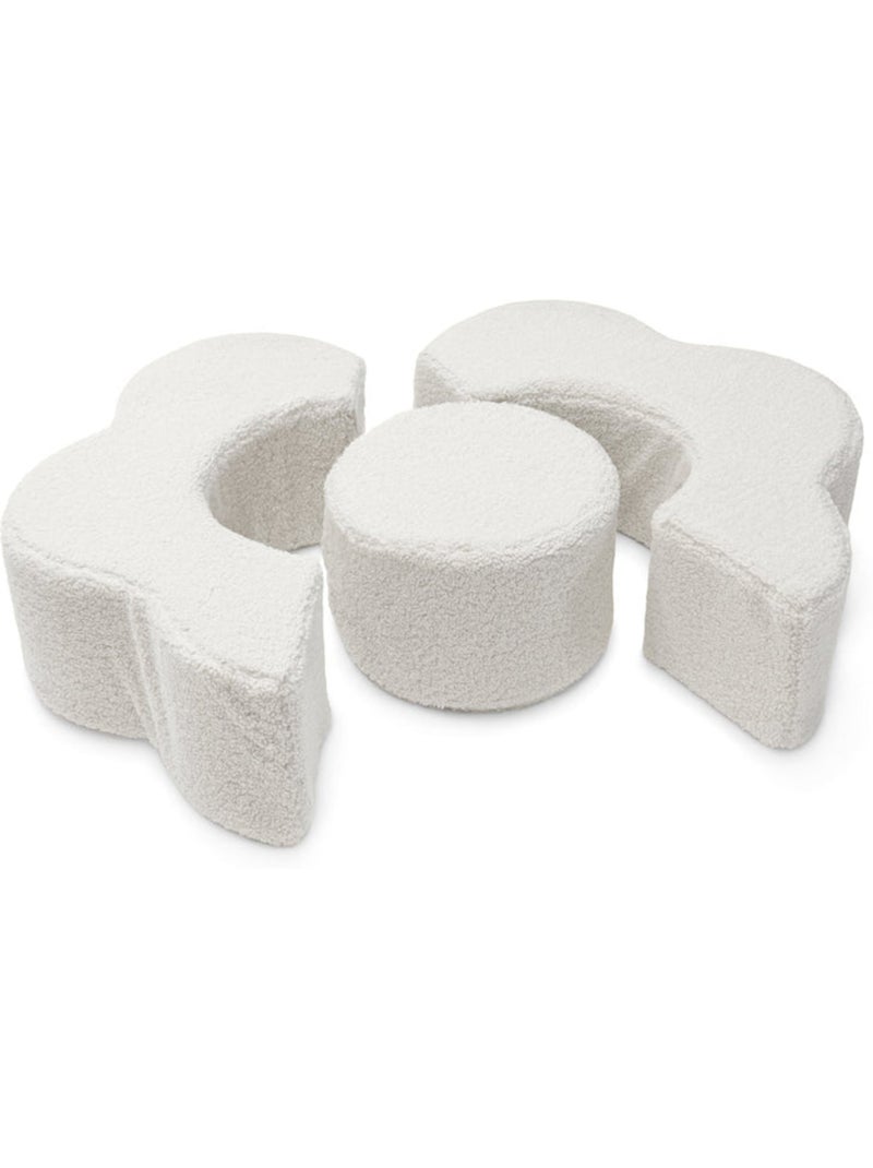 Pouf de motricité bébé Fleur modulable Bearly Beige/Blanc - Kiabi