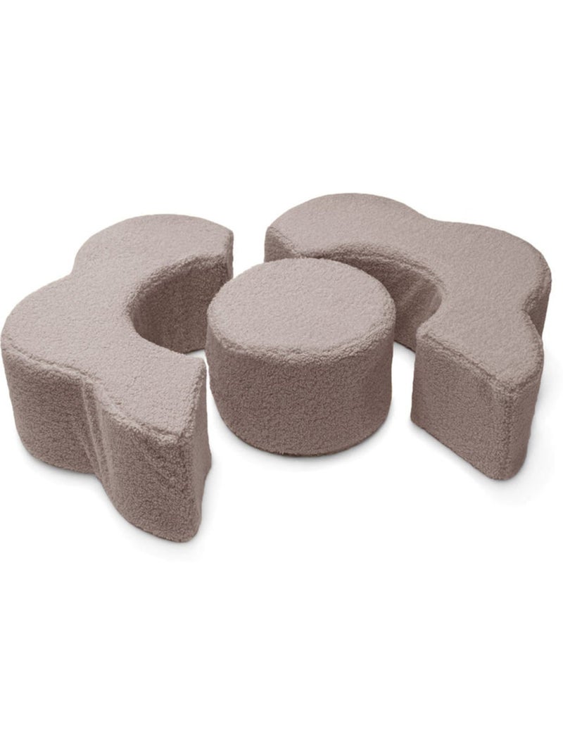 Pouf de motricité bébé Fleur modulable Bearly Taupe - Kiabi