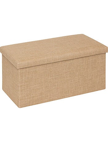 Pouf de rangement 2 places en toile de jute MIX'N MODUL