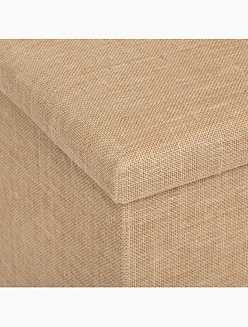Pouf de rangement 2 places en toile de jute MIX'N MODUL
