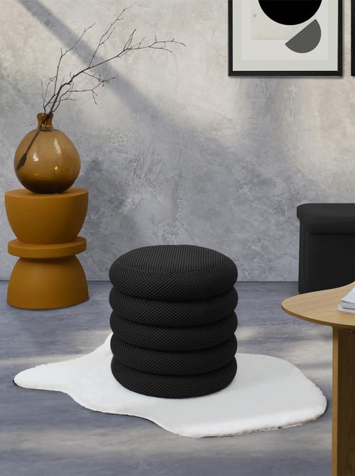 Pouf de rangement avec tissu texturé ATOME - Kiabi