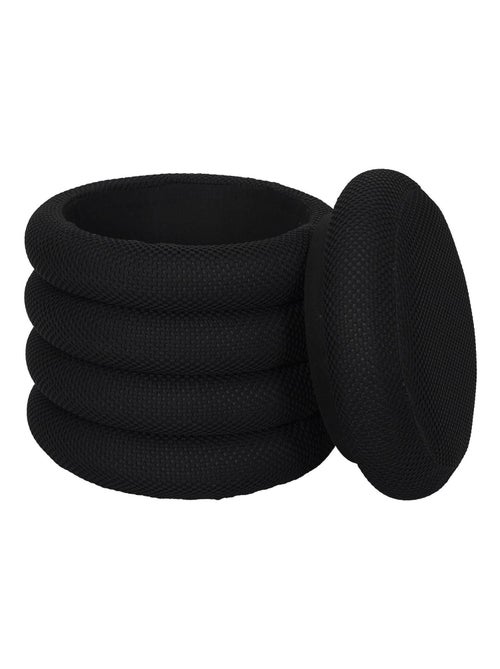 Pouf de rangement avec tissu texturé ATOME - Kiabi