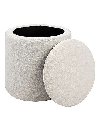 Pouf de rangement en bouclette