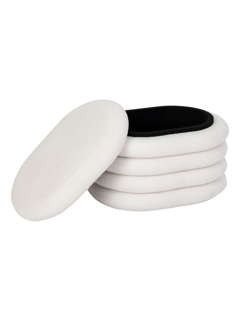 Pouf de rangement en bouclette GUILIA Blanc - Kiabi