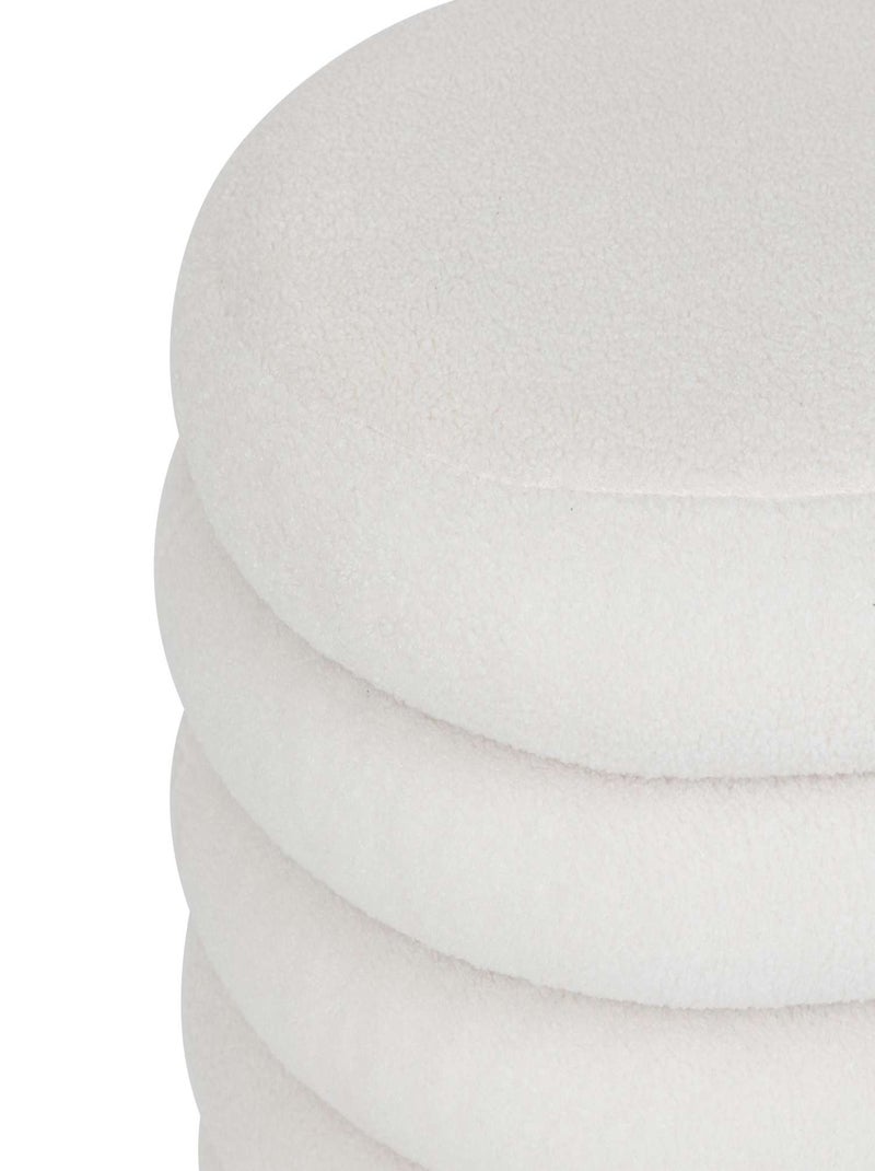 Pouf de rangement en bouclette GUILIA Blanc - Kiabi
