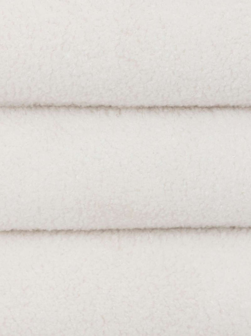 Pouf de rangement en bouclette GUILIA Blanc - Kiabi