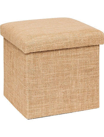 Pouf de rangement en toile de jute MIX'N MODUL