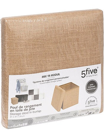 Pouf de rangement en toile de jute MIX'N MODUL