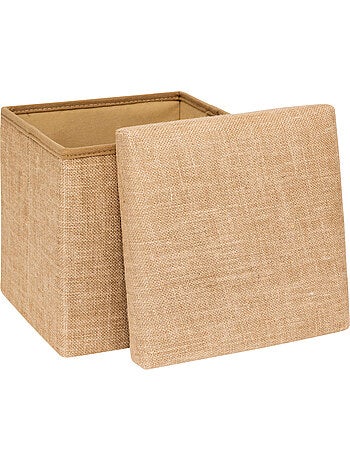 Pouf de rangement en toile de jute MIX'N MODUL