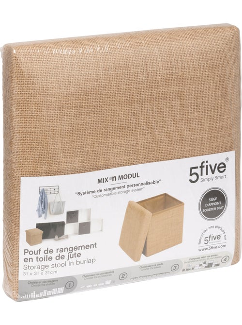 Pouf de rangement en toile de jute MIX'N MODUL - Kiabi