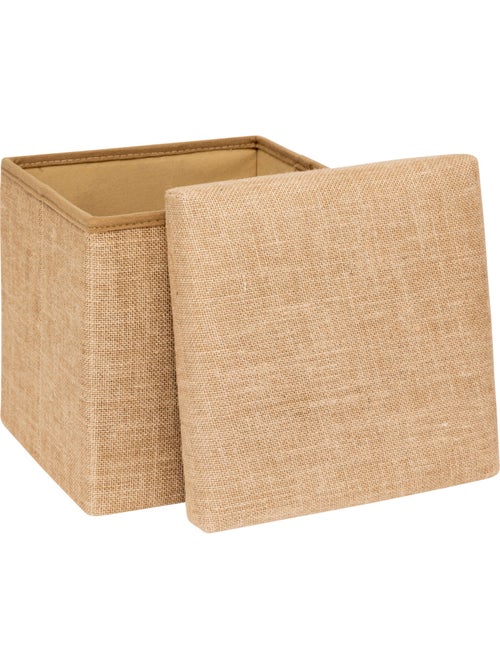 Pouf de rangement en toile de jute MIX'N MODUL - Kiabi