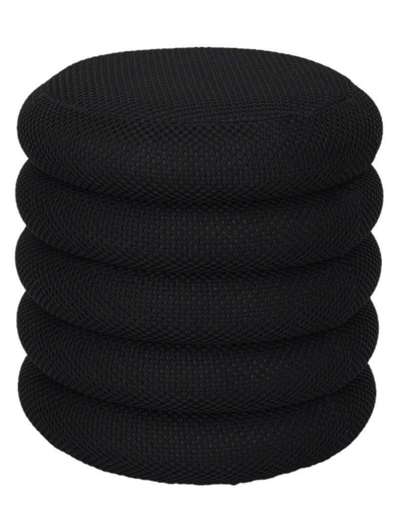 Pouf de rangement maille nid d'abeille Noir - Kiabi