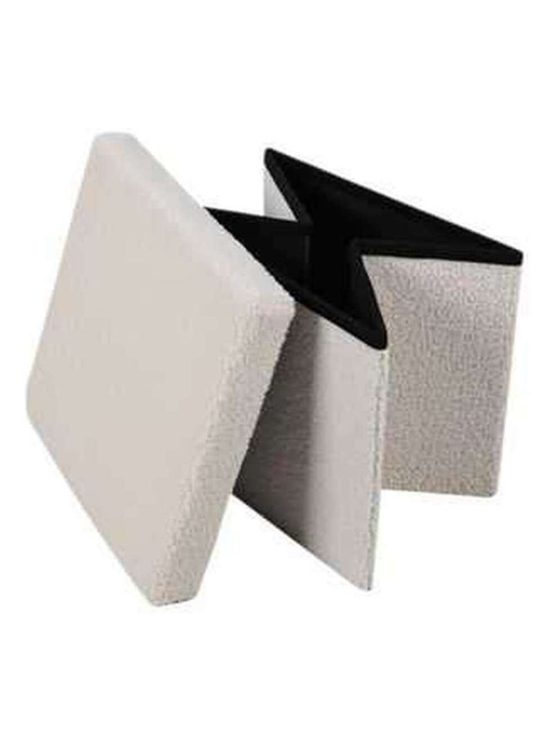 Pouf de rangement pliable Blanc - Kiabi