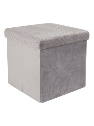 Pouf de rangement pliable design velours Meli