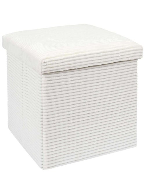 Pouf de rangement pliable effet côtelé - Kiabi
