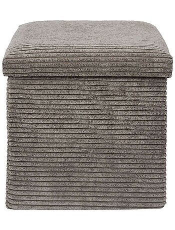 Pouf de rangement pliable effet côtelé