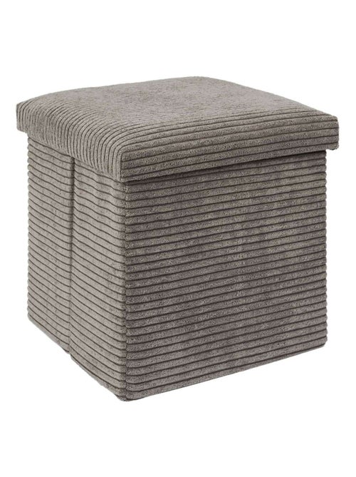 Pouf de rangement pliable effet côtelé - Kiabi