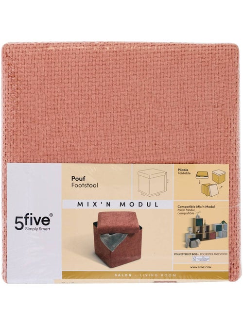 Pouf de rangement pliable en tissu MIX'N MODUL - Kiabi
