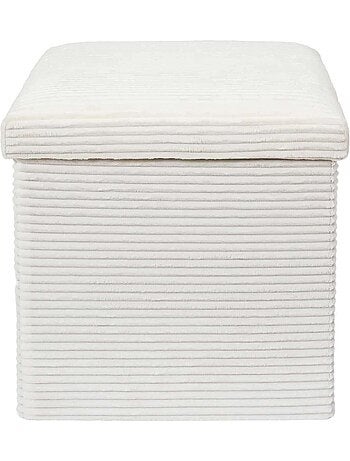 Pouf de rangement pliable en velours côtelé SCOTT