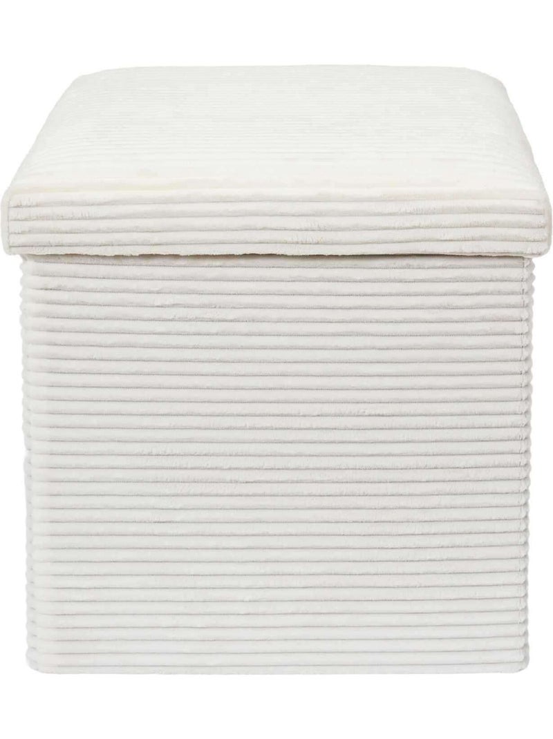Pouf de rangement pliable en velours côtelé SCOTT Beige - Kiabi