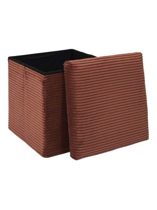 Pouf de rangement pliable en velours côtelé SCOTT - Kiabi