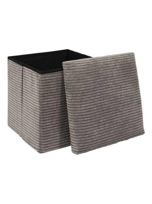 Pouf de rangement pliable en velours côtelé SCOTT - Kiabi